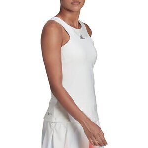 Adidas Women White Heat.Rdy Tennis Y-Tank Top Intergrated Bra Cooling NEW Medium